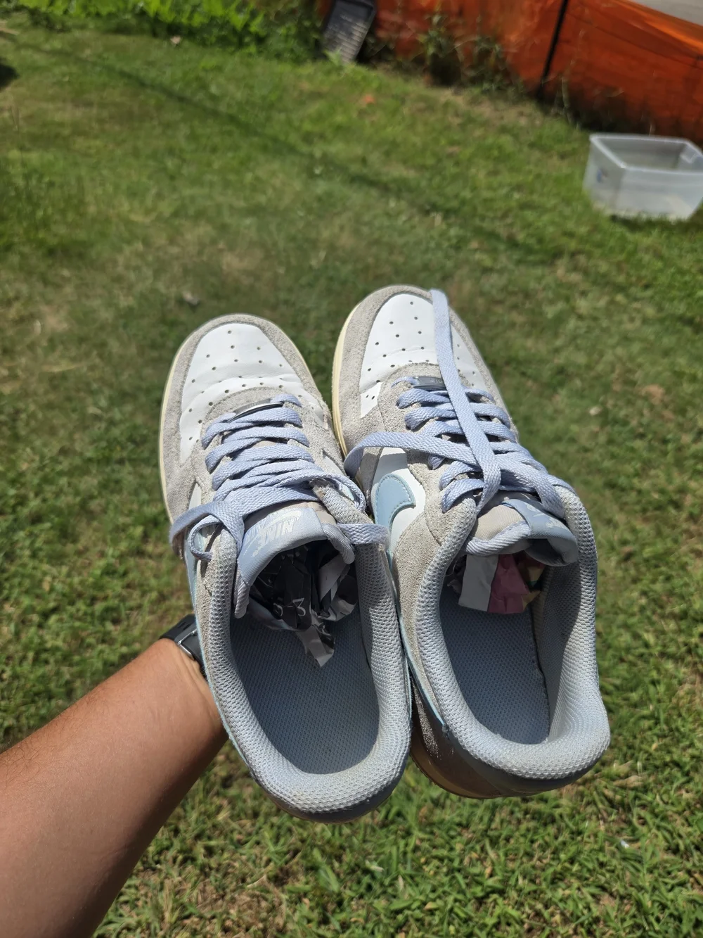 Nike Women’s Low-Top Casual Sneakers in Light Blue and Cream